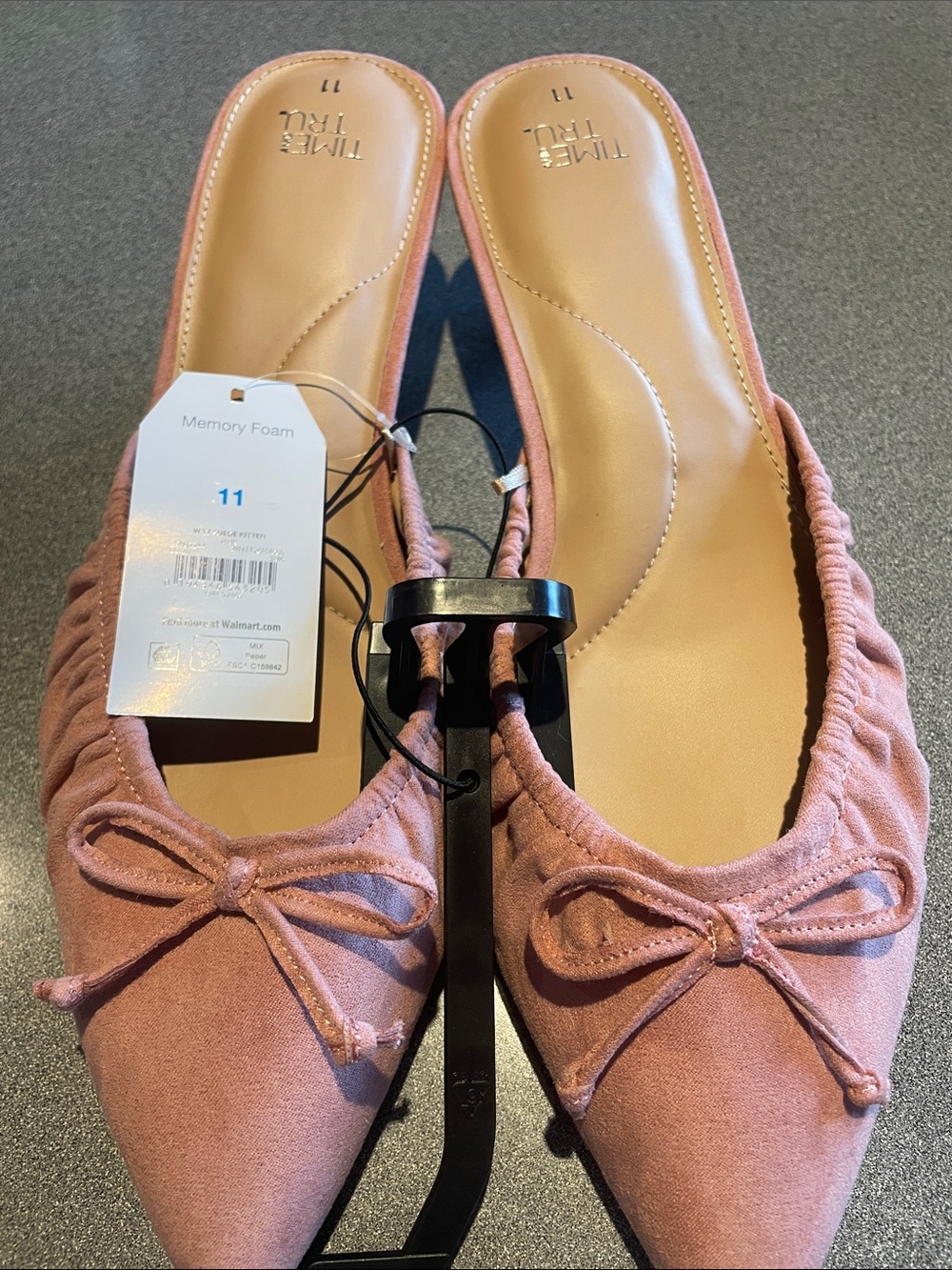 Time and Tru Dusty Pink suede kitten heels Sz.11 NWT